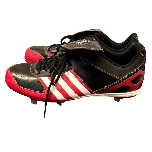 Adidas Baseball Cleats Black and Red Size Men's 15 - Picture 4 of 9
